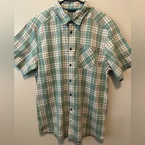 ARC’TERYX Men’s Lightweight Plaid Button Up Short Sleeve Shirt Size XL